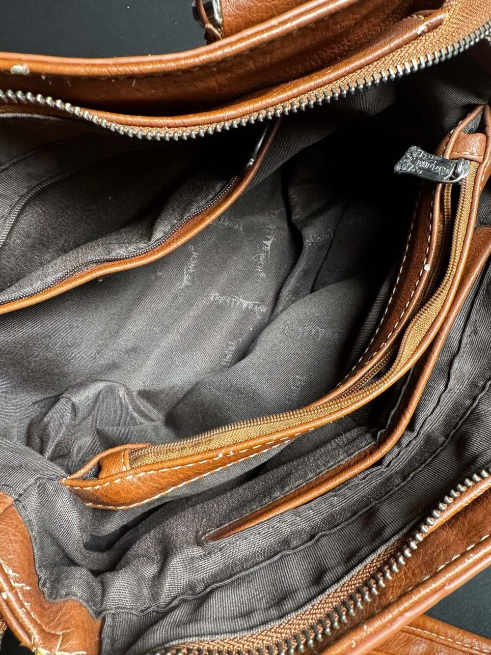 Trinity Ranch Western Floral Tooled Leather and Cowhide Purse and Wallet Set - Picture 11 of 12